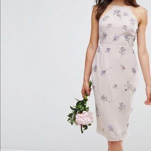 ASOS Wedding Guest Collection Halter Beaded Dress
